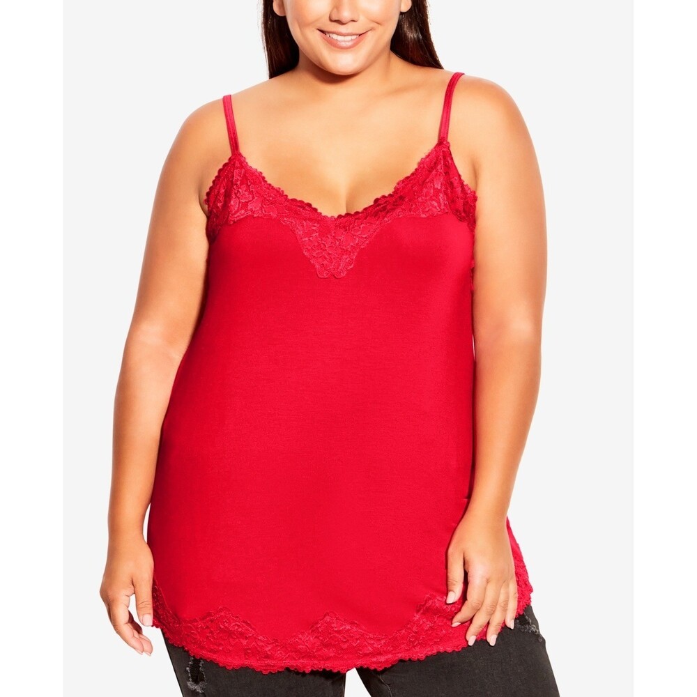 Avenue TOP And Bottom LACE Soft CAMI - Persian Red - 18
